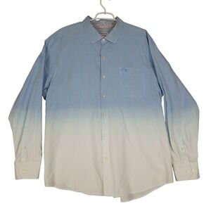 Tommy Bahama XXL Pima Cotton Blue Striped Ombre Button Down Long Sleeve Shirt